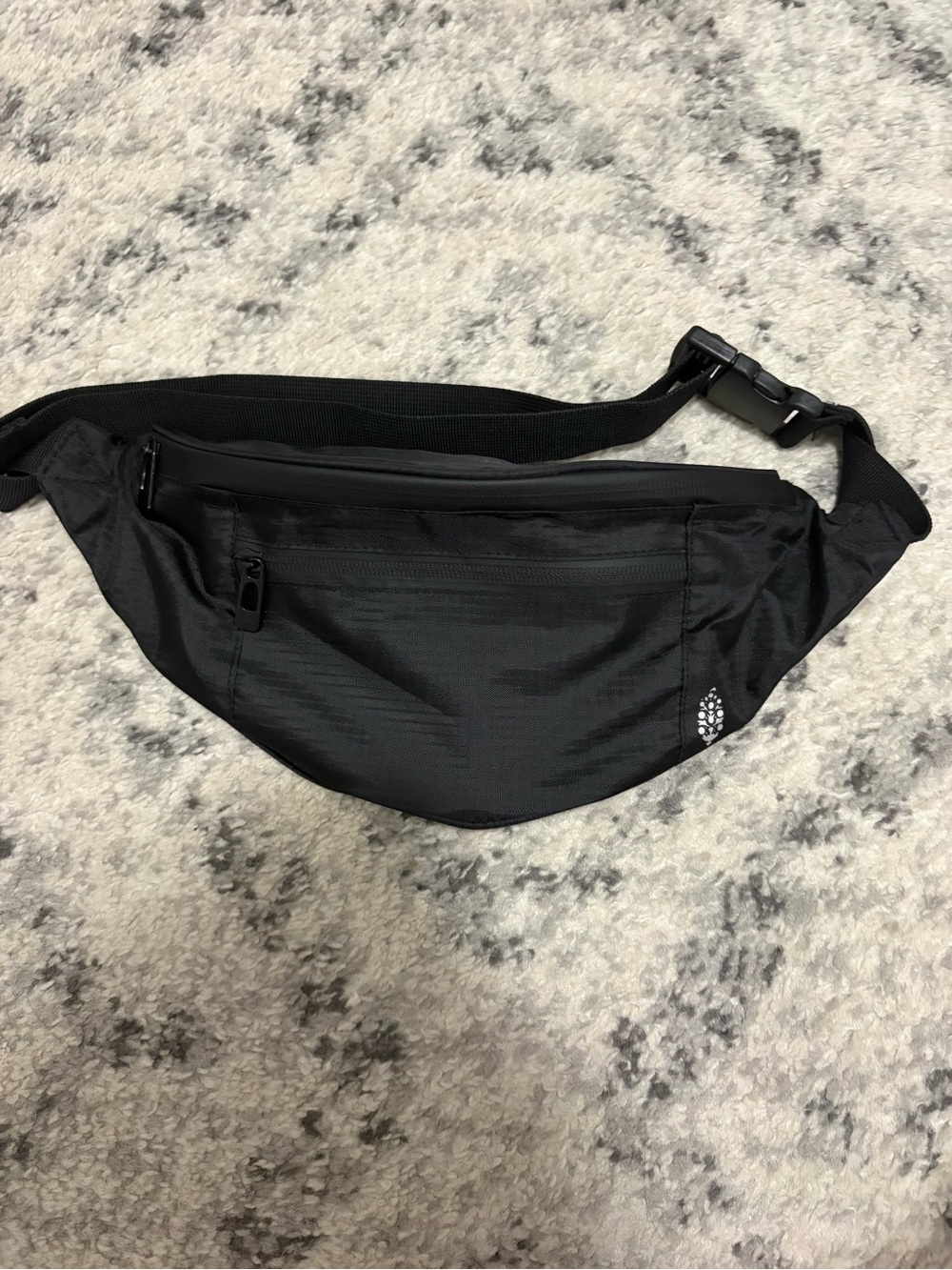 FP Movement by Free People Black Belt Bag with Zippered Front Pocket